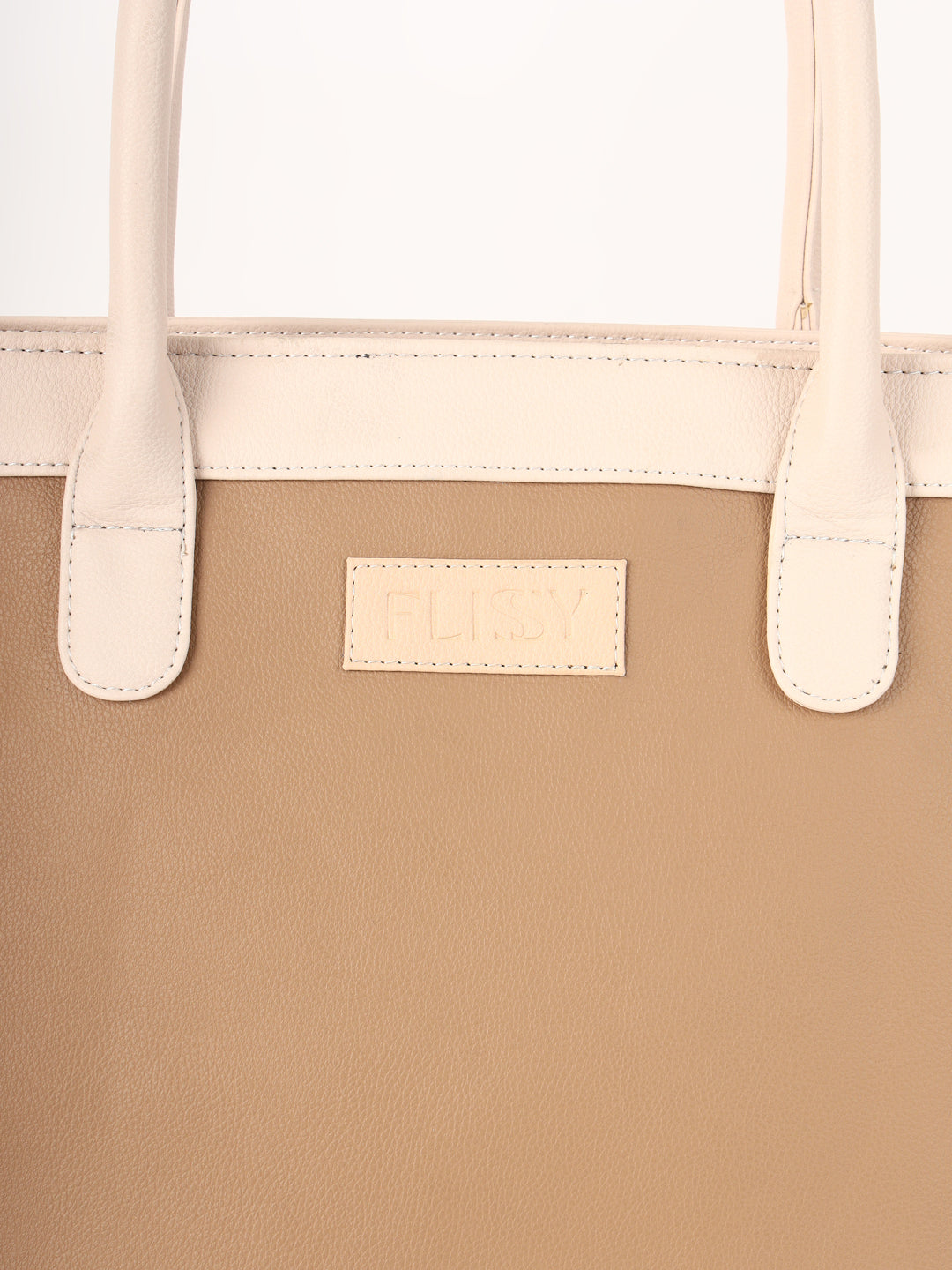 Beige & Cream Zipped Tote